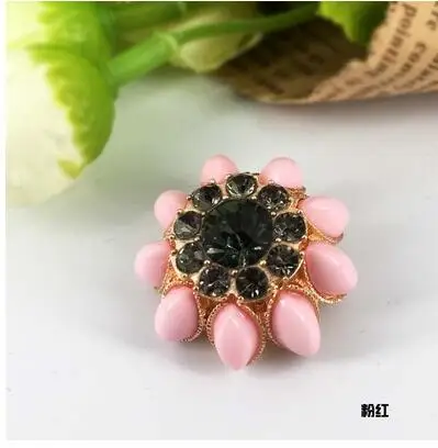 Resin Flower Rhinestone Wedding Decoration Buttons For Clothing Metal Buttons DIY Coat Sweater Buttons For Clothing Accessories - Цвет: G