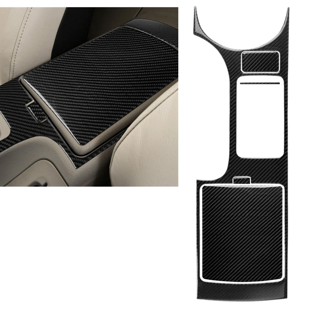 

For Nissan 350Z 2006-2009 Real Carbon Fiber Center Console Storage Box Gear Shift Panel Frame Cover Tirm Moulding Strip Sticker