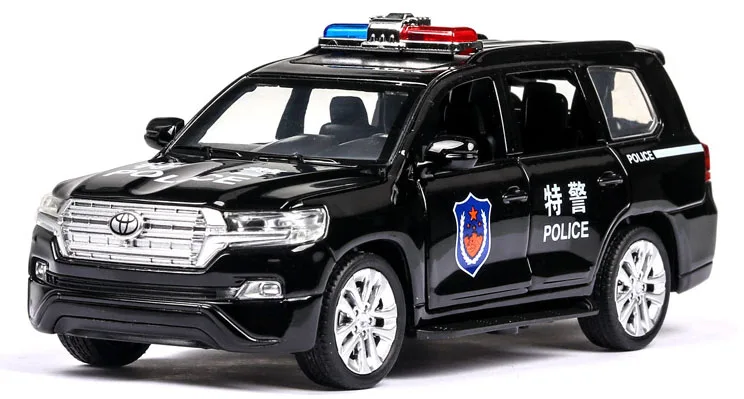 Новинка 1:32 литой под давлением литой автомобиль Toyota Land Cruiser модель автомобиля оттягивающийся звуковой светильник игрушечные машинки для детей друзья игрушки подарки машинки