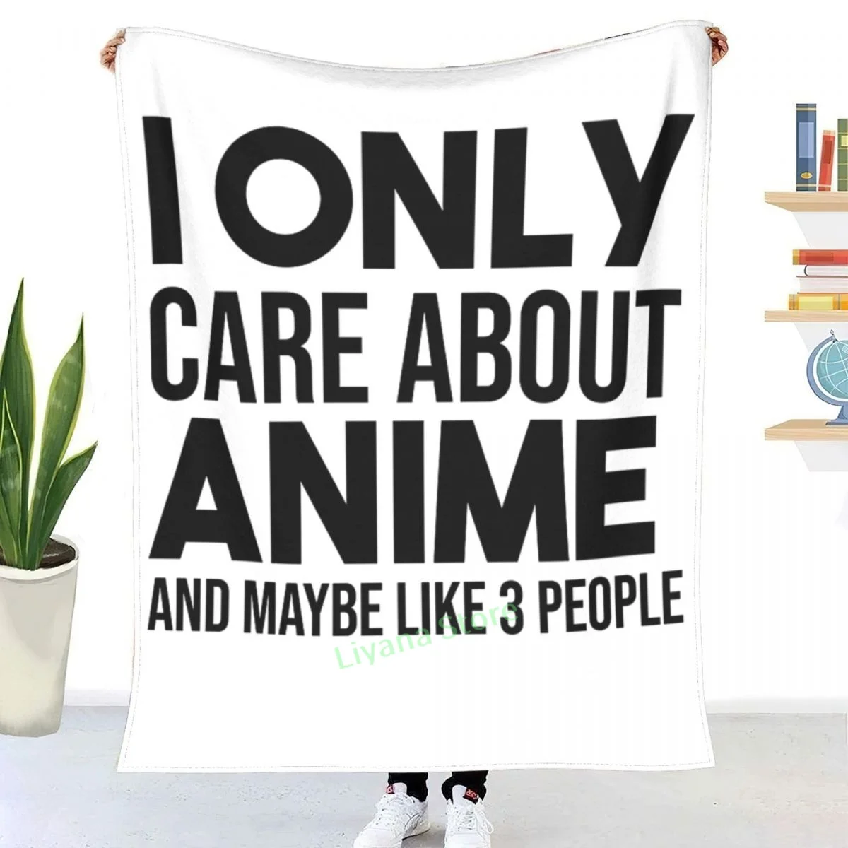 

I Only Care About Anime And Maybe Like 3 People Throw Blanket 3D printed sofa bedroom decorative blanket children adult gift
