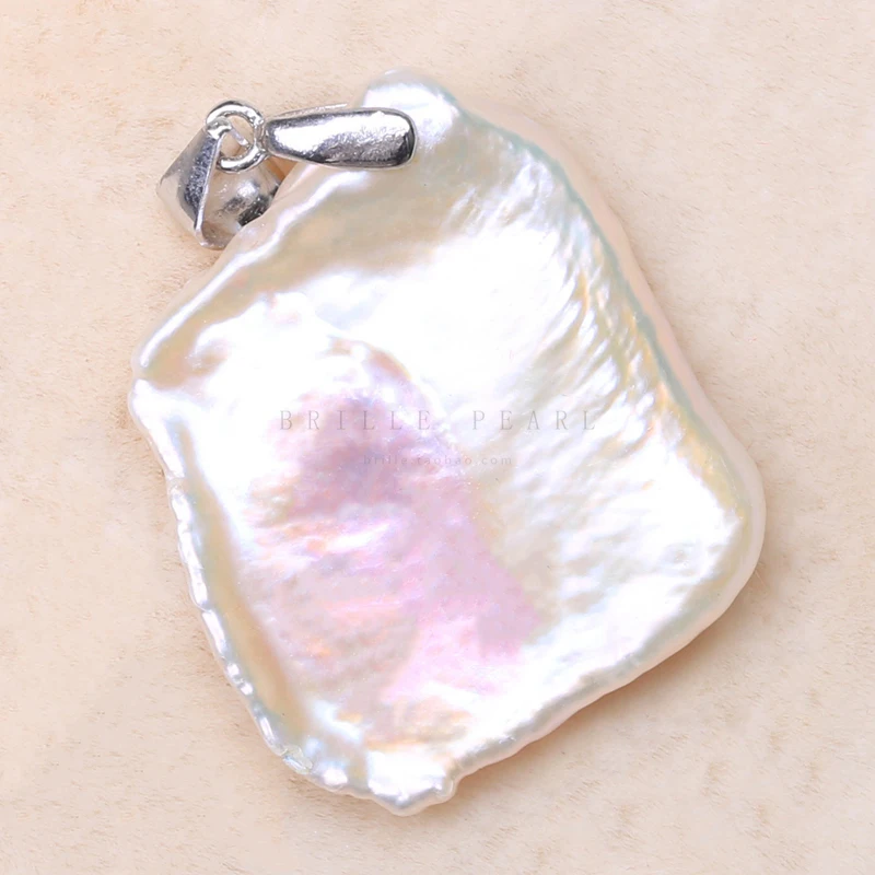 Кулон ручной работы из стерлингового серебра 925 пробы в форме барокко жемчужное