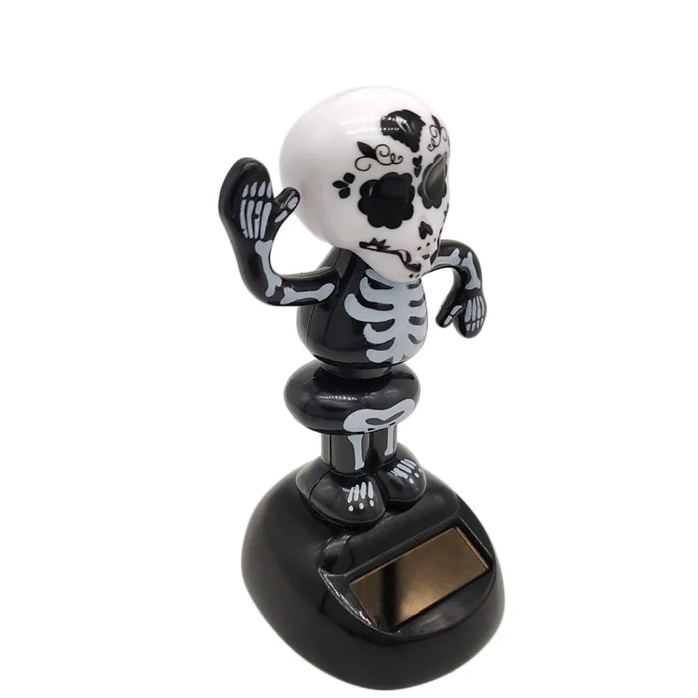 Танцующая голова черепа на солнечной батарее Хэллоуин игрушка качающаяся