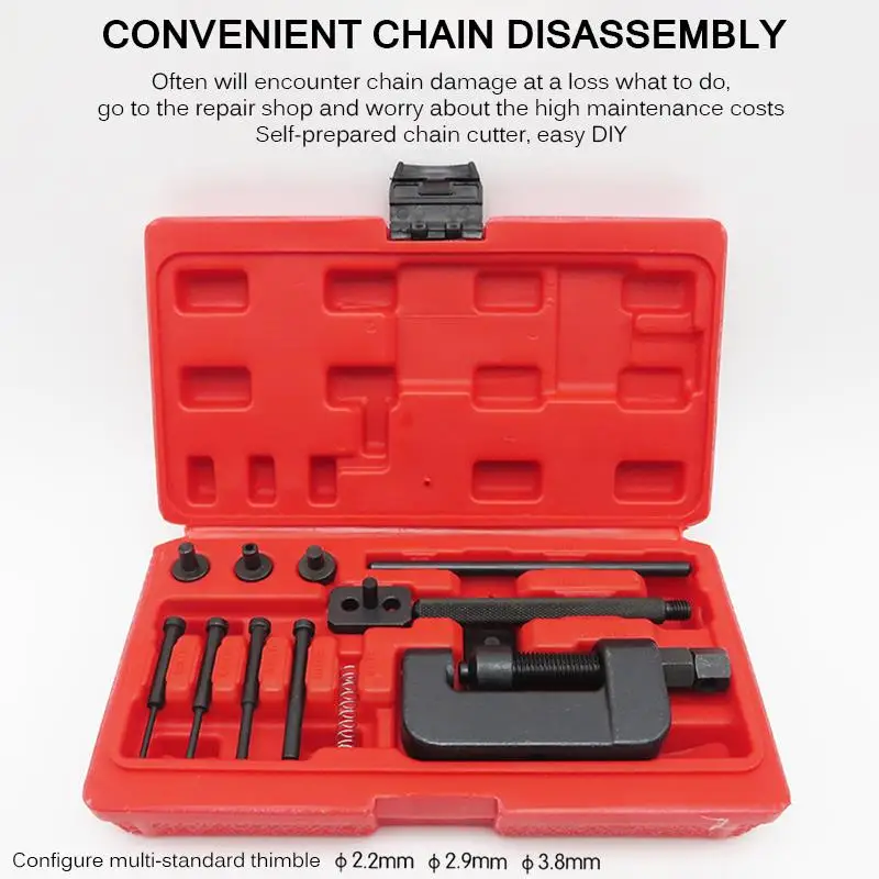 Motorcycle Bike Remover Chain Tool Cutter Breaker Link Splitter Riveter Riveting Repair Set Universal |