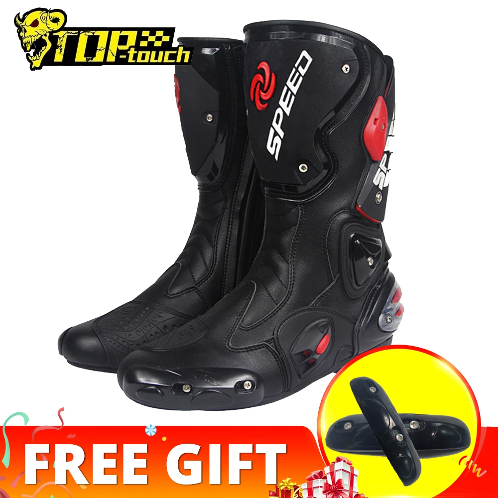 

PRO-BIKER SPEED BIKERS Motorcycle Boots Men Moto Racing Motocross Off-Road Motorbike Motorcycle Shoes Botas Moto Riding Boots