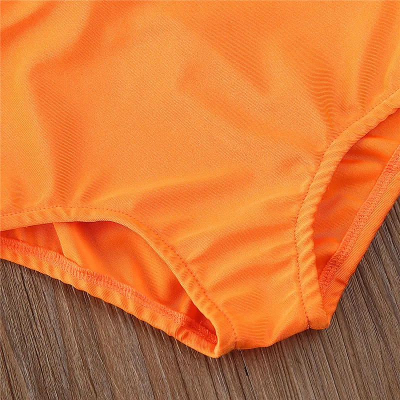 Женский слитный купальник бикини с бантом однотонный пляжный для девочек лето