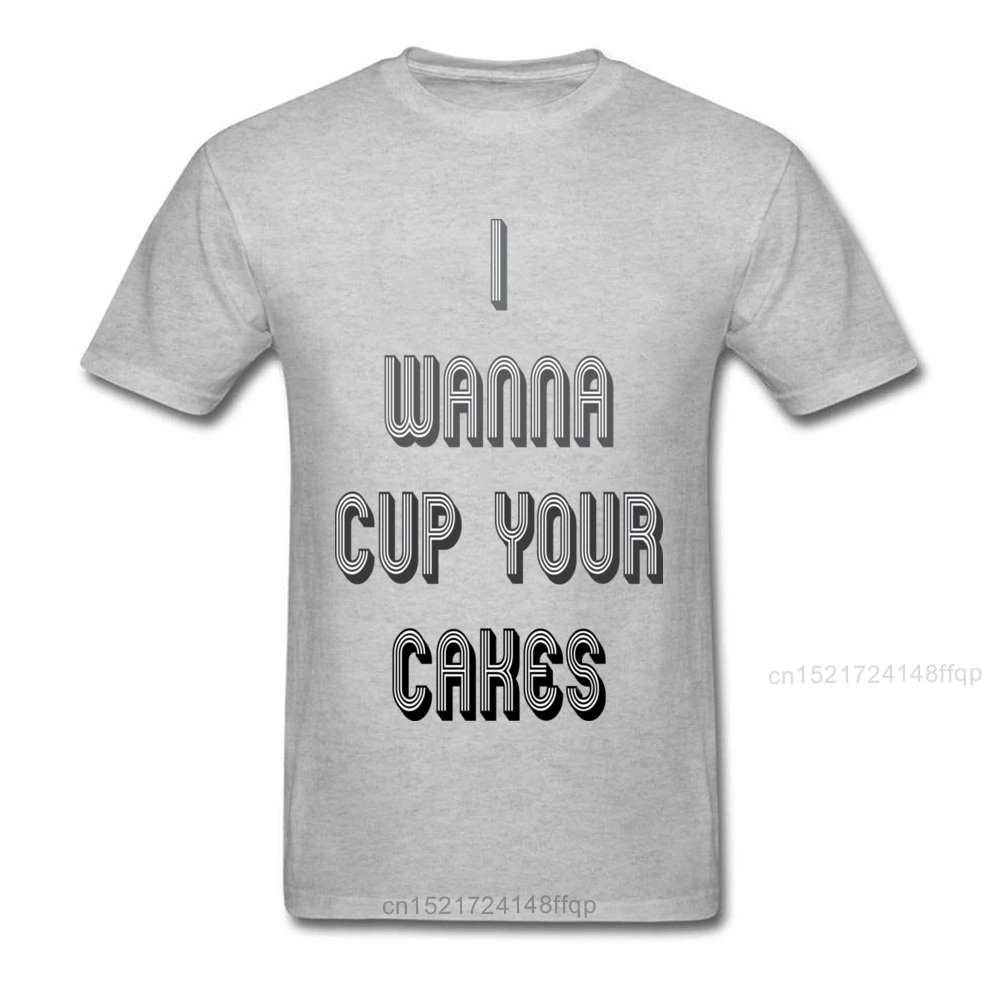 Мужская футболка с надписью I Wanna Cup Your Cakes черная и белая коротким рукавом круглым