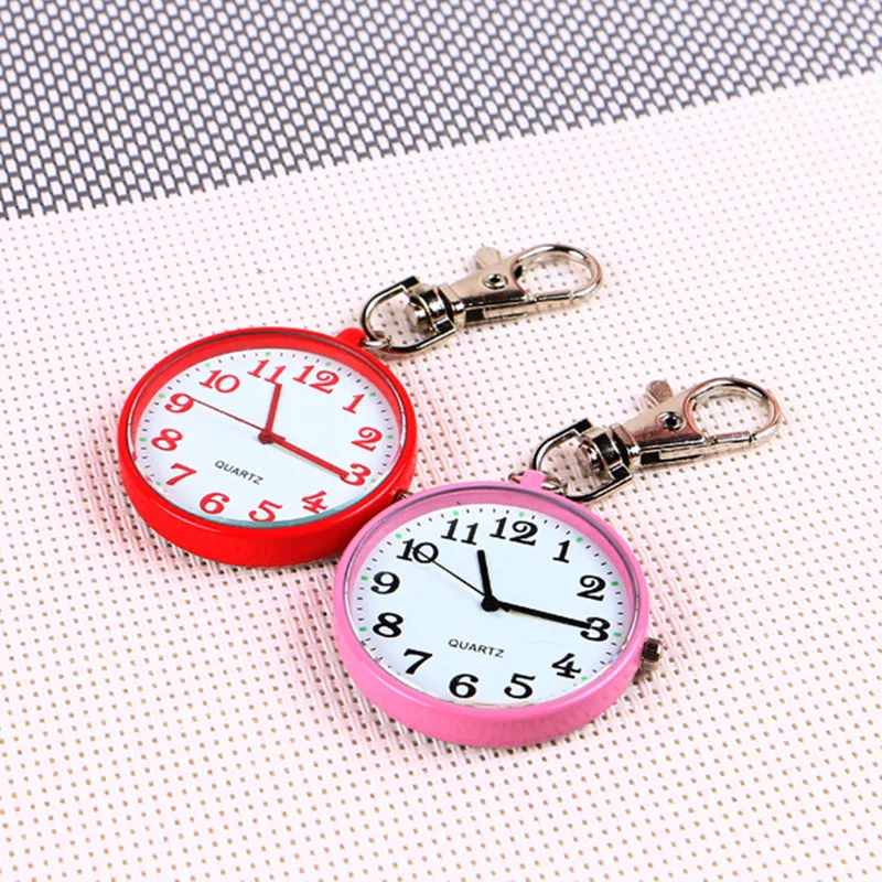 

Quartz Pocket Watch Keychain Clocks Round Dial Portable Simple Pendant for Women Men Gifts Fashion