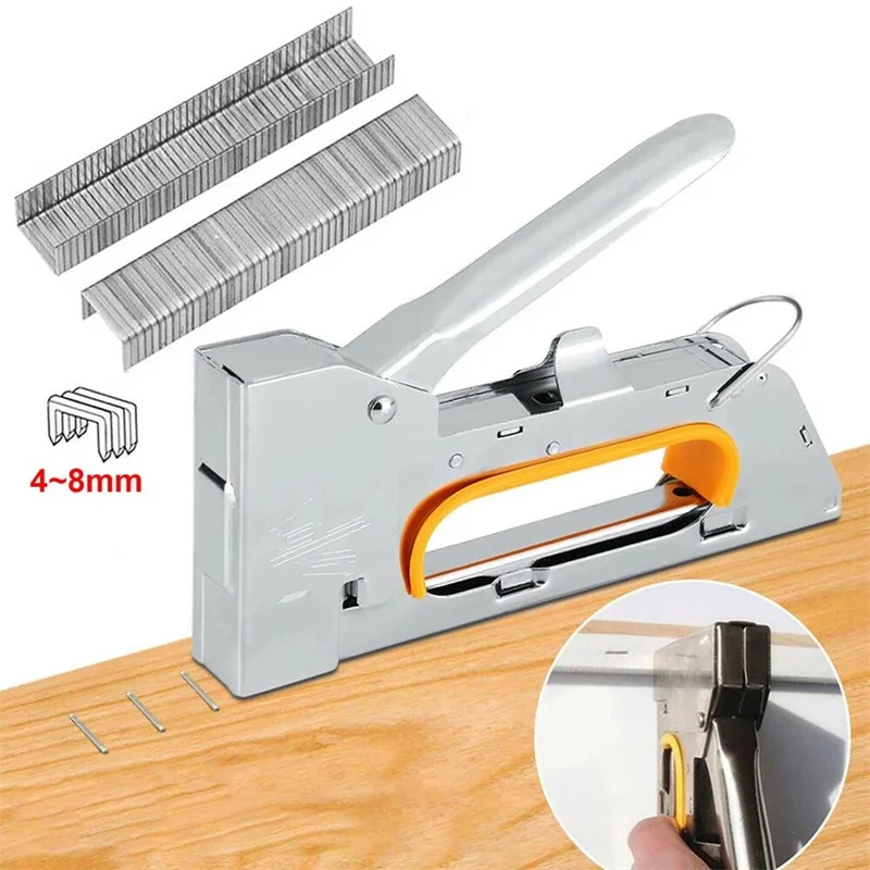 

Manual Heavy Hand Nails Gun 4/6/8MM Furniture Stapler For Framing Paper Window Woodworking Tacker Tools Hand Tools
