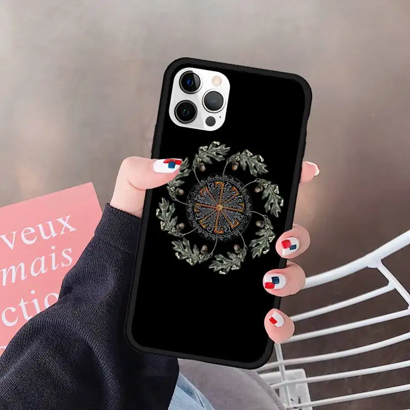 

Slavic Viking Symbol Kolovrat Phone Case For Iphone Case 5 5S SE 6 6s 7 8 11 12 X Xs Xr Pro Plus Max Mini Cover