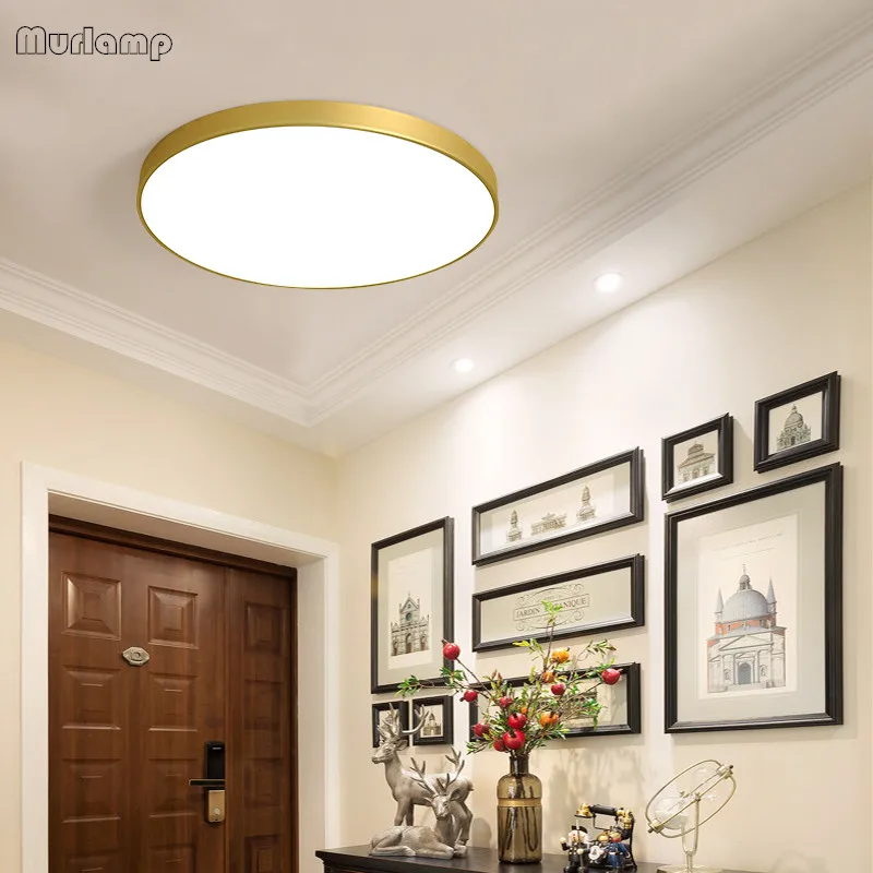 Светодиодсветодиодный лампа Murlamp LED Modern железо акрил Round Gold 5c тонкая Светодиодная