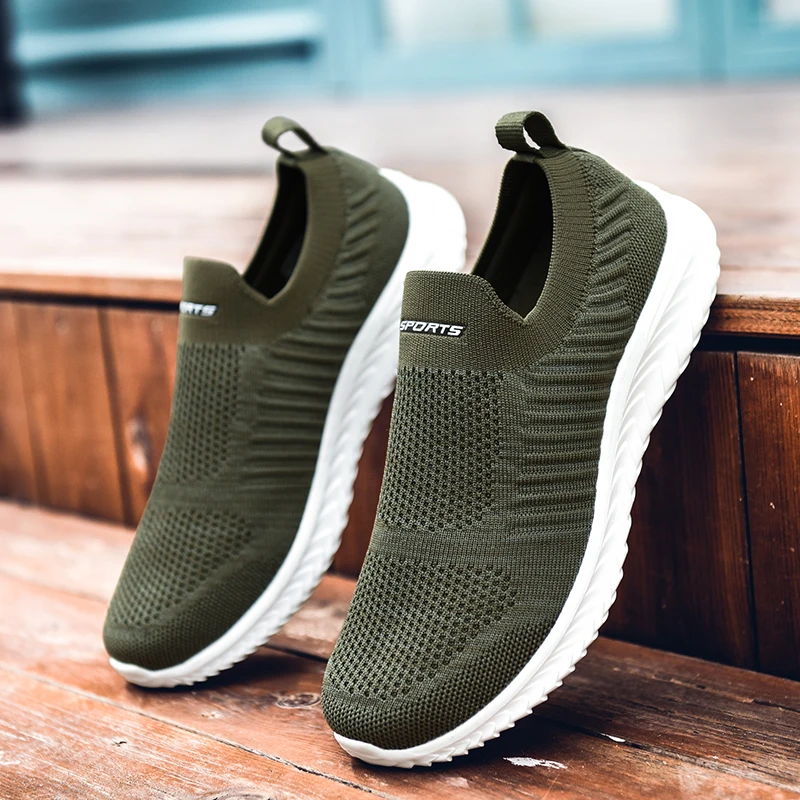 

Slip-On Running Shoes Women Men Socks Sneakers Lightweight Comfortable Breathable Couple Walking Sports Shoes Large Size 35-46
