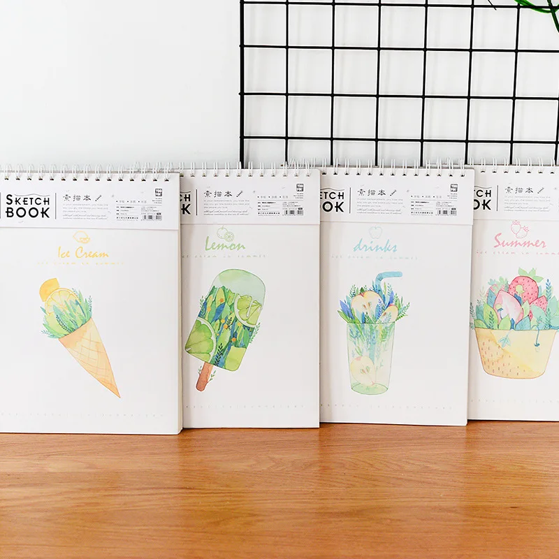 Наружная катушка А4 Sketchbook для студентов используется 40 листов пустая живопись