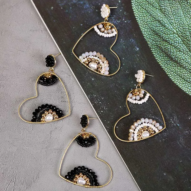 Женские медные серьги подвески с жемчугом кольца ручной работы акриловыми