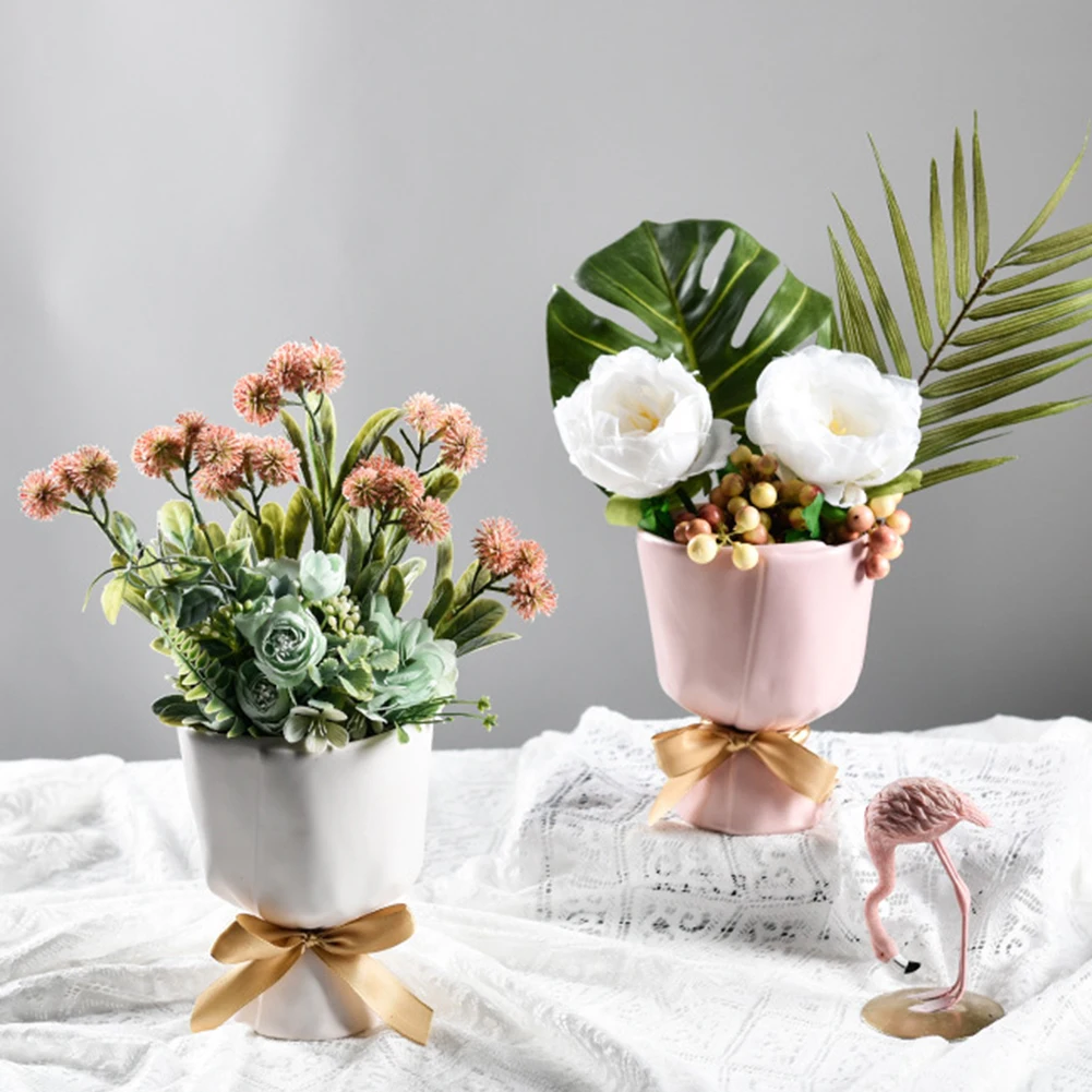 Креативная керамическая ваза в форме букета Скандинавская имитация цветочной