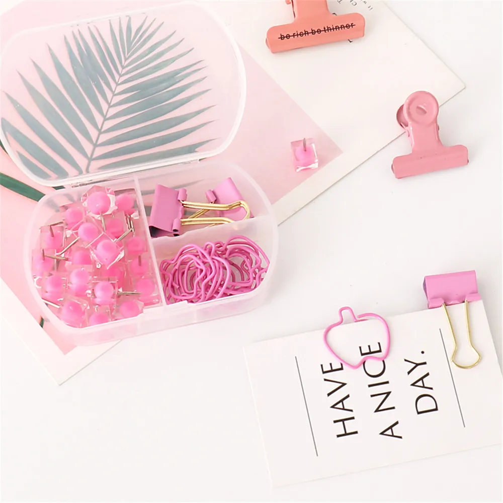 48 шт./кор. кавайные цветные скрепки-скрепки скрепки бумажные зажимы милые