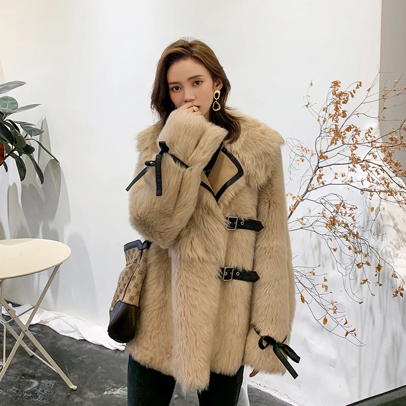 

MENINA BONITA Real Natural Sheep Fur Coat New Winter Jacket Women Double Faced Fur Genuine Leather Thick Warm Fashion Outerwear