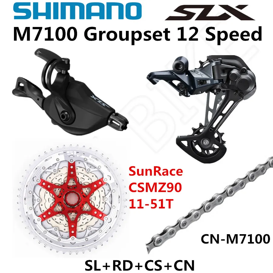 SHIMANO DEORE SLX M7100 комплект горного велосипеда MTB 1x12-Speed 51T SL+ RD+ CSMZ90+ X12 M7100 переключатель заднего хода