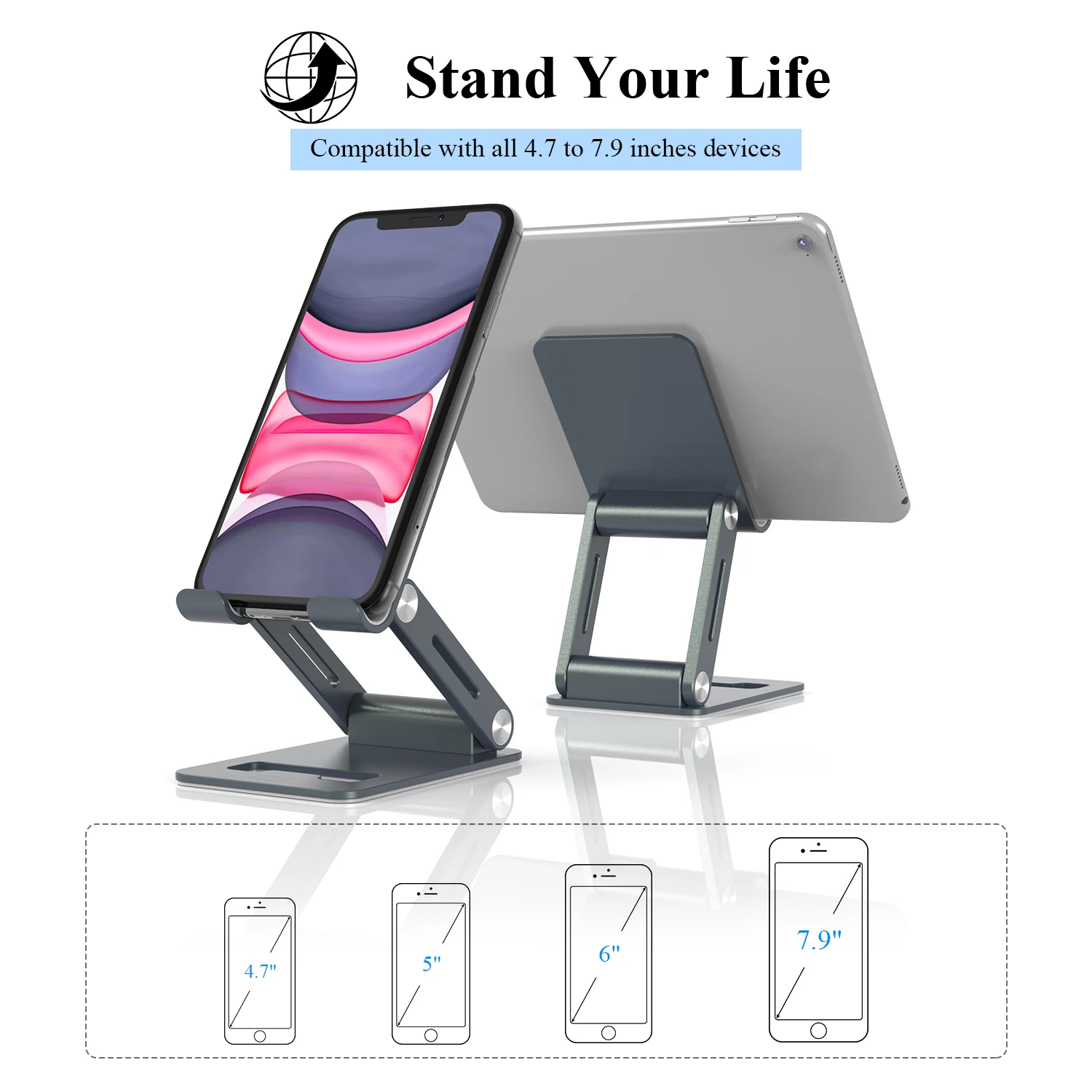 universal foldable desk phone holder mount stand for samsung s9 plus note 10 iphone 11 mobile phone tablet desktop tavel holder free global shipping