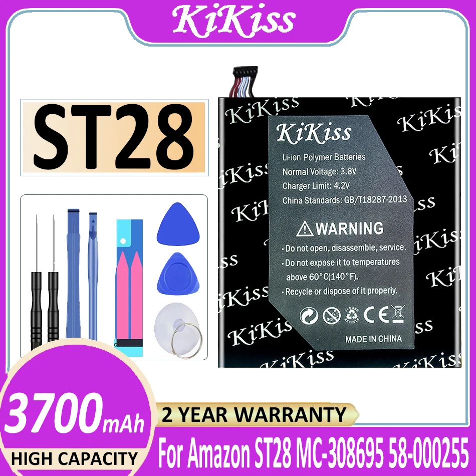 

3700mAh KiKiss Battery ST 28 ST28 Replacement Battery for Amazon ST28 MC-308695 58-000255 Tablet Pad Type P/P Battery