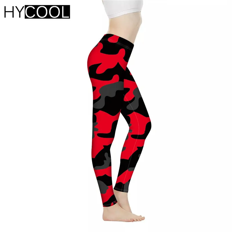 Модные женские спортивные Леггинсы HYCOOL популярный стиль камуфляжный узор принт