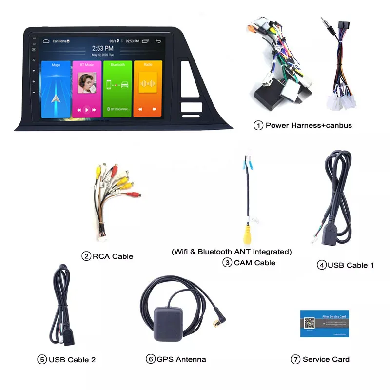 

Wanqi Car radio navigation player stereo GPS for Toyota C-HR 2018-2019 Android 10.0 9 inch picture-in-picture split screen WiFi