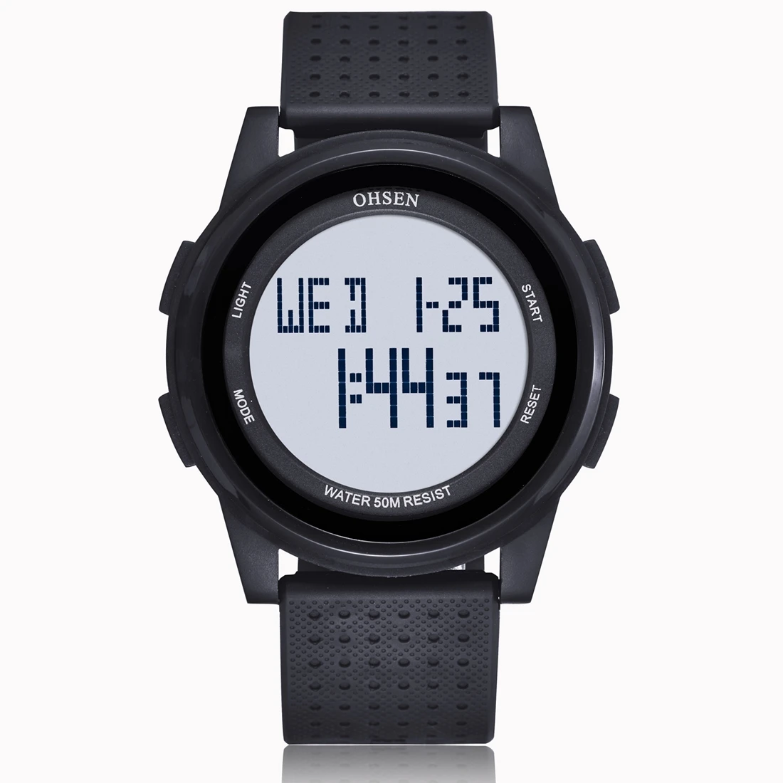Black wristwatch OHSEN цифровые женские наручные часы модные белые водонепроницаемые электронные женские часы спортивные детские подарочные часы relogio feminino - Цвет: Black wristwatch