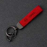 new style leather car custom keychain suede leather keychain car logo for opel astra g h j insignia zafira corsa d c vivaro car
