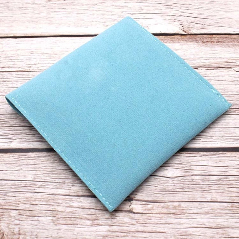 

Portable Velvet Bracelet Necklace Envelope Storage Bag with Snap Button Pouch R2LE