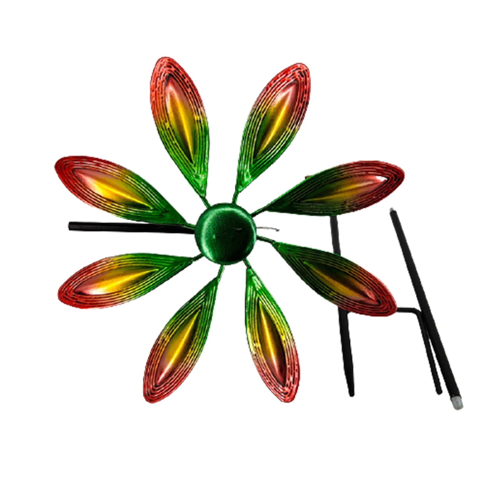 

Hot Lawn Pinwheels Flower Shaped Garden Wind Spinner Handmade Colourful Metal Windmill for Outdoor 22*9*66CM