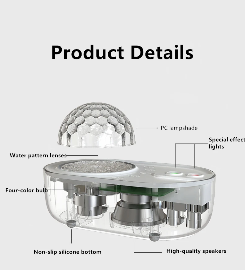 Colorful Starry Sky Galaxy Projector Night Light Child Blueteeth USB Music Player Star Romantic Projection Lamp Gift | Освещение