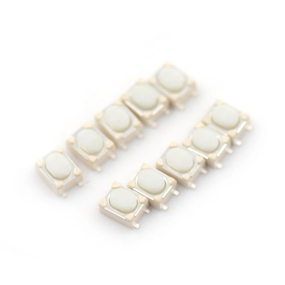 50 шт./лот микрокнопочный тактовый переключатель SMD 4Pin 3x4x2.5мм белый тактильный