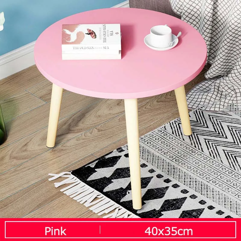 E5097-C-Pink Простой Маленький журнальный столик креативный Круглый Чайный Столик для гостиной современный милый столик для домашней мебели - Цвет: E5097-C-Pink