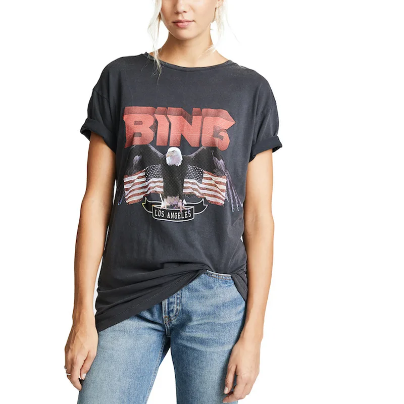 

Summer Loose Oversize Ladies Casual Print Fashion Designed O-Neck Short Sleeve Cotton T-Shirt Female New Tee Ladies Tops ML142