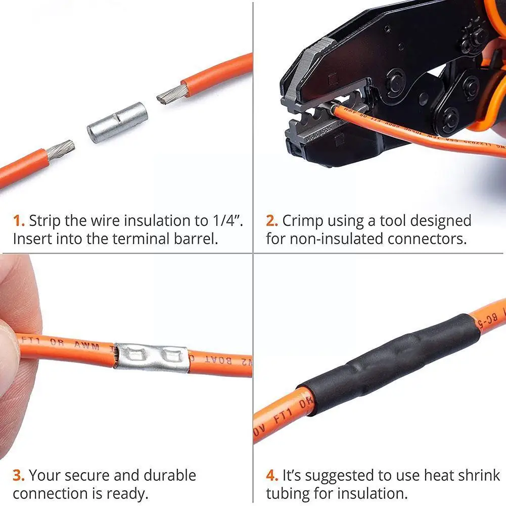 

Assorted Insulated Crimp Terminals Electrical Wire Kit Connectors Butt Insulated Terminal Cable Butt Crimping Connectors No S7U5
