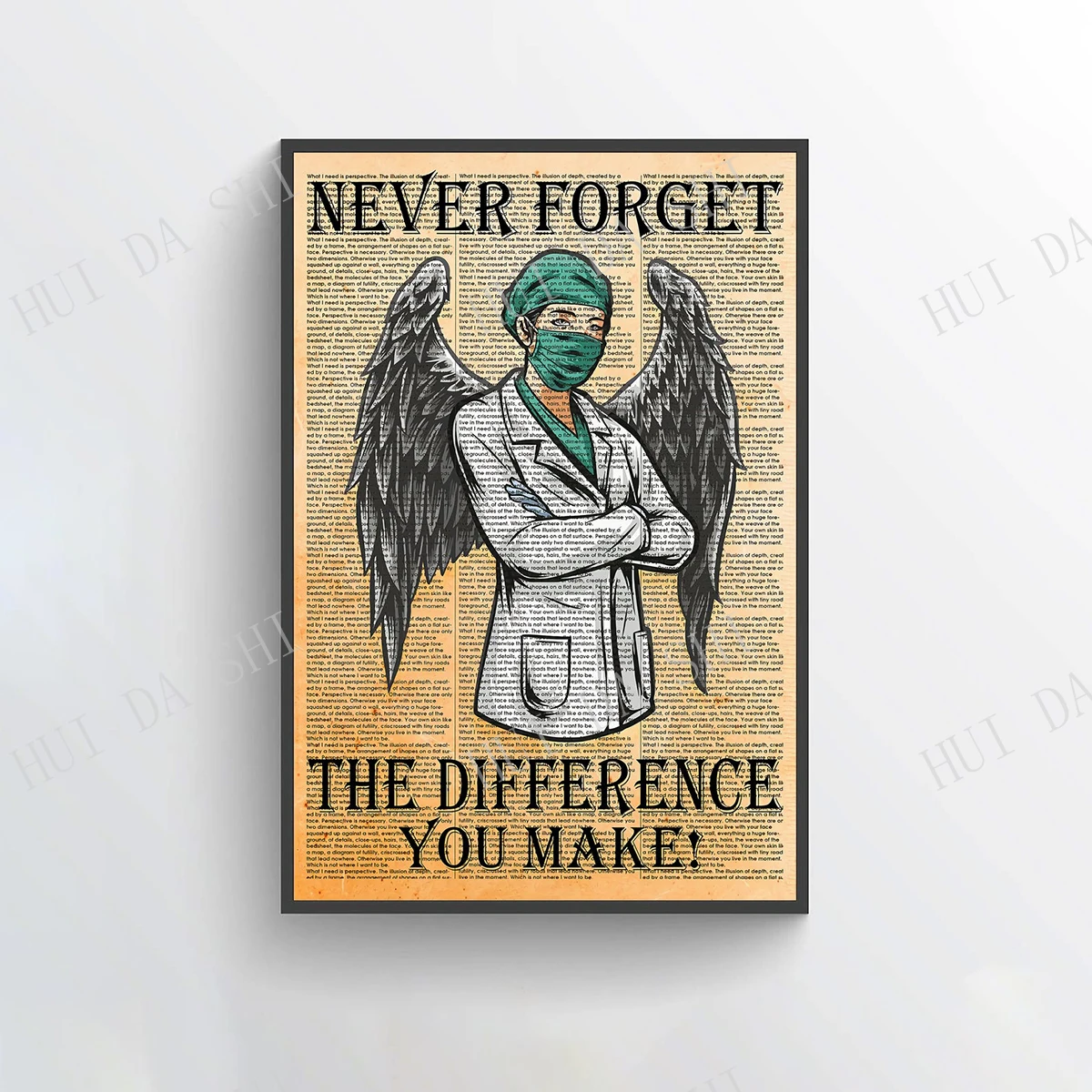 Nurse Poster - Never Forget The Difference You Make, Nursing Art Print, Nurse Office Decor, Nurse Appreciation Wall Art