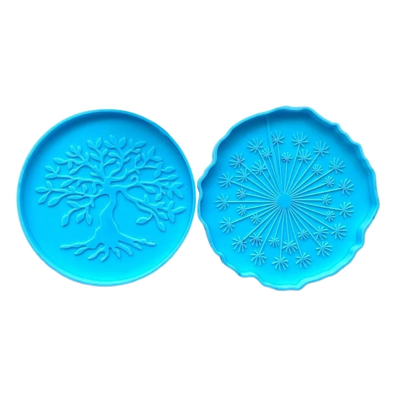 

Silicone Mold for Dandelion Tree of Life Mirror Coaster Molds Glossy Silicone Mold for Agate Resin Coasters Cup Mats