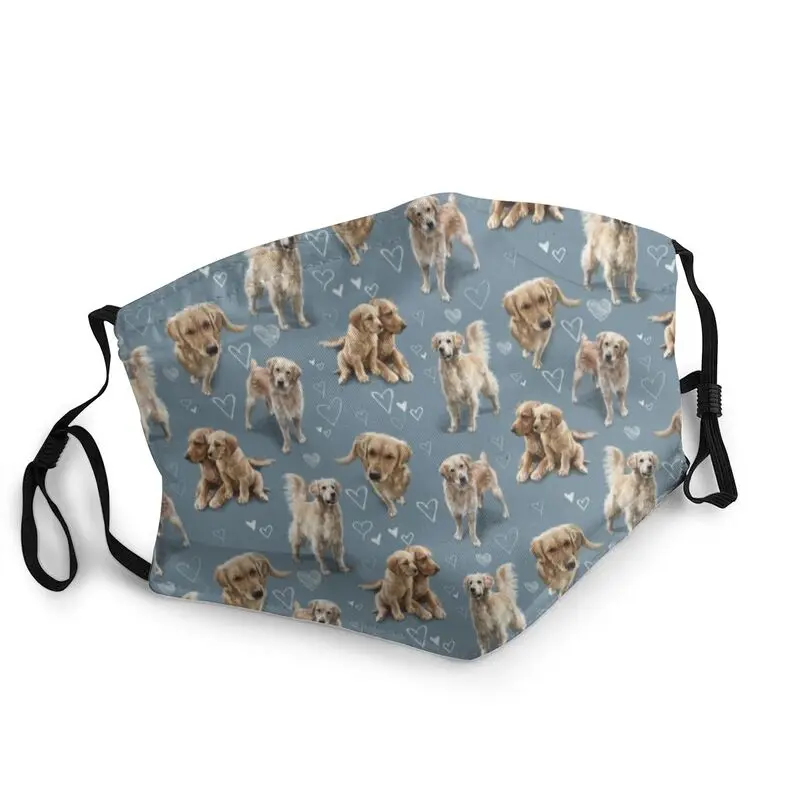 

The Golden Retriever Mouth Face Mask Men Anti Haze Dust Puppy Dog Mask Protection Cover Non-Disposable Respirator Muffle