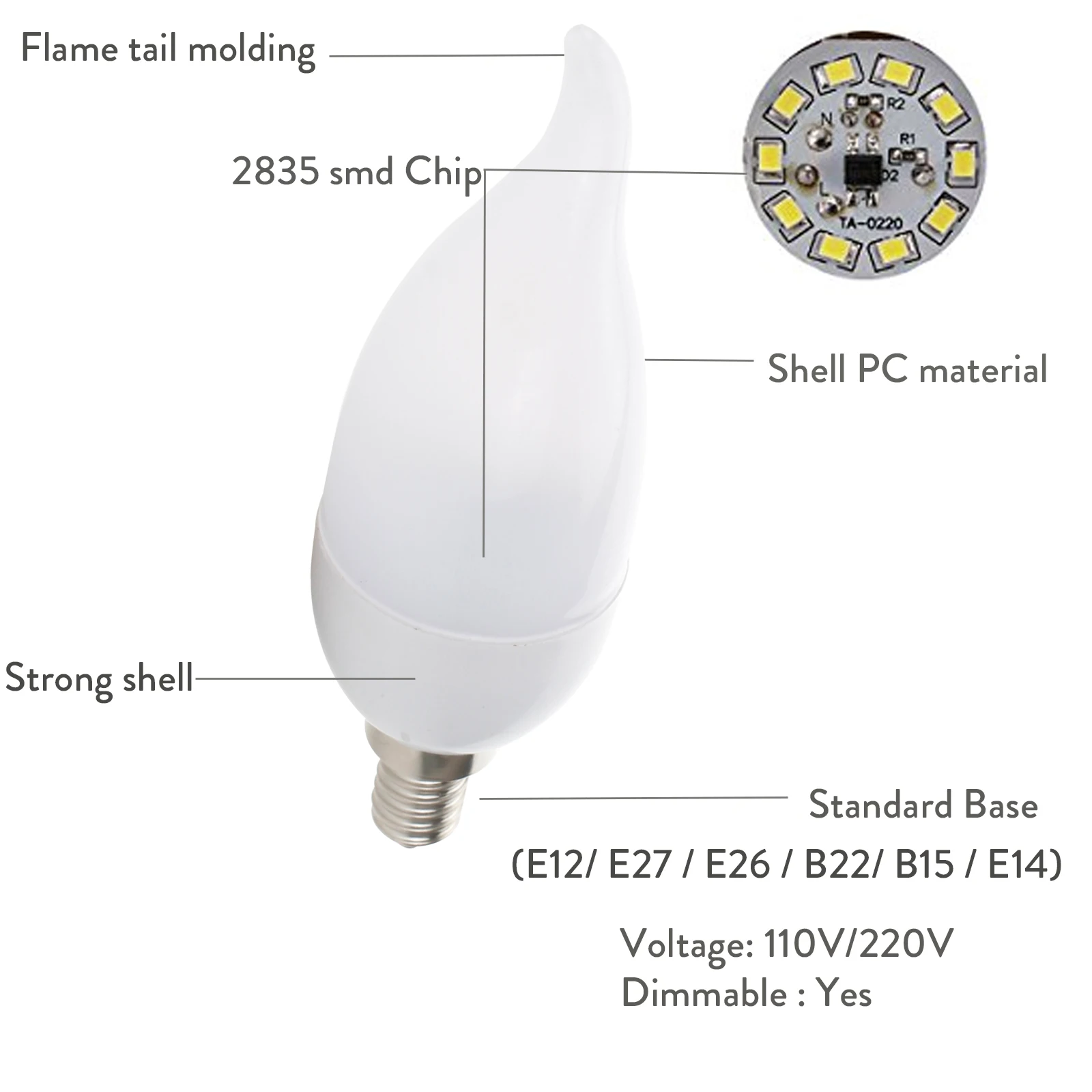 10x светодиодный Люстра-пламя лампы 3 Вт E12 E14 B22 E27 свеча 2835 SMD Velas Decorativas Домашнее освещение Замена 25 Вт галогенные лампы