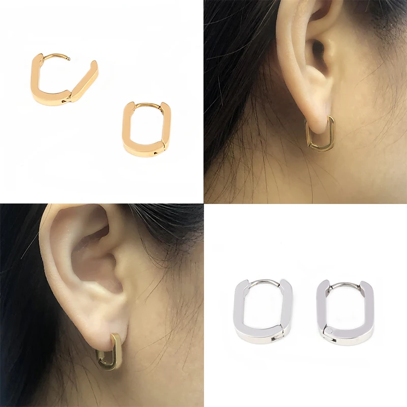 

Minimalist Earrings Studs Earrings For Women Stainless Steel Earring For Women Geometric Ellipse Handmade Earrings Jewelry Gift