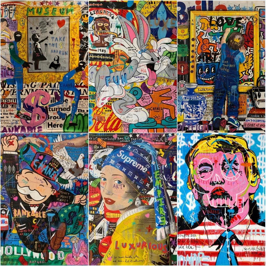 

Modern Canvas Poster Painting Street Art Pictures Graffiti Art Painitngs on The Wall Art Posters and Prints Home Decoration