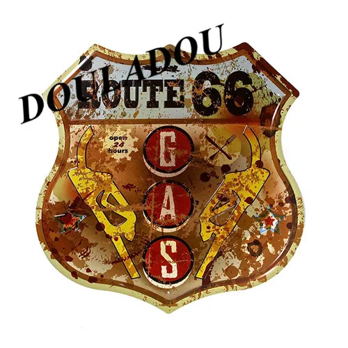 Плакат [Douladou] на газовом мотоцикле Route66 настенные знаки с популярным стержнем для