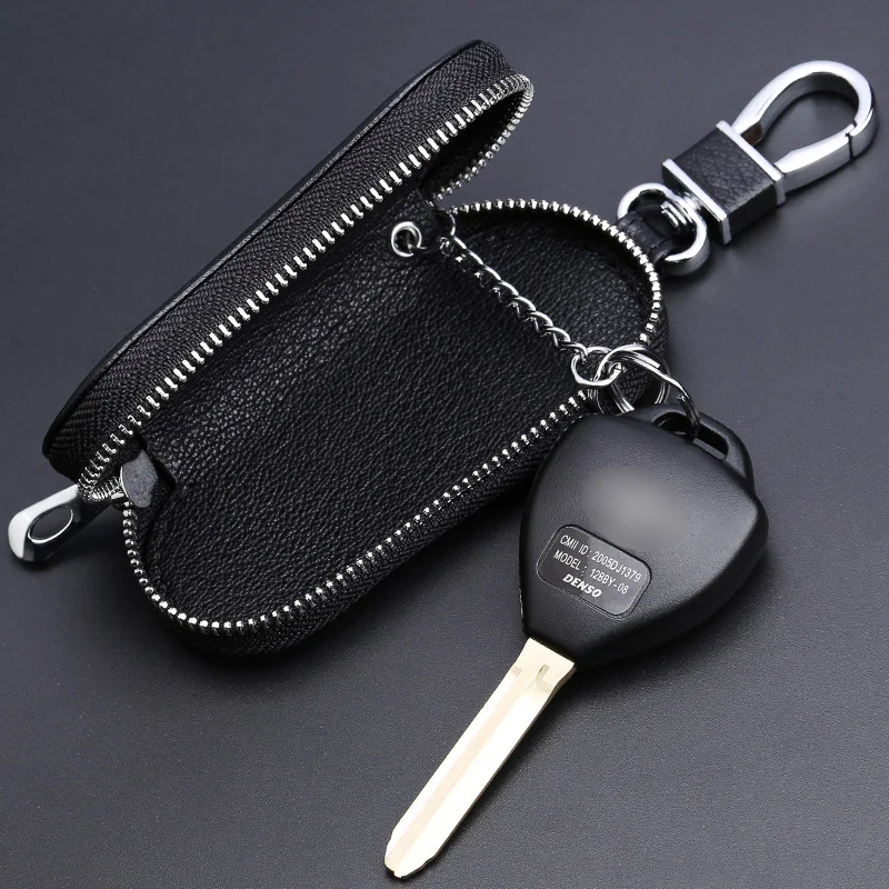 

leather Car keychain car key bag car key case for Toyota COROLLA Camry RAV4 yarisl MarkX PRADO VIOS