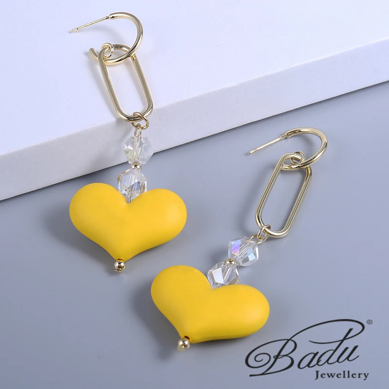 

Badu Love Pendant Earrings Korean Earrings Girl Temperament Jewelry Summer Fresh Style Girl Birthday Party Commemorative Gifts