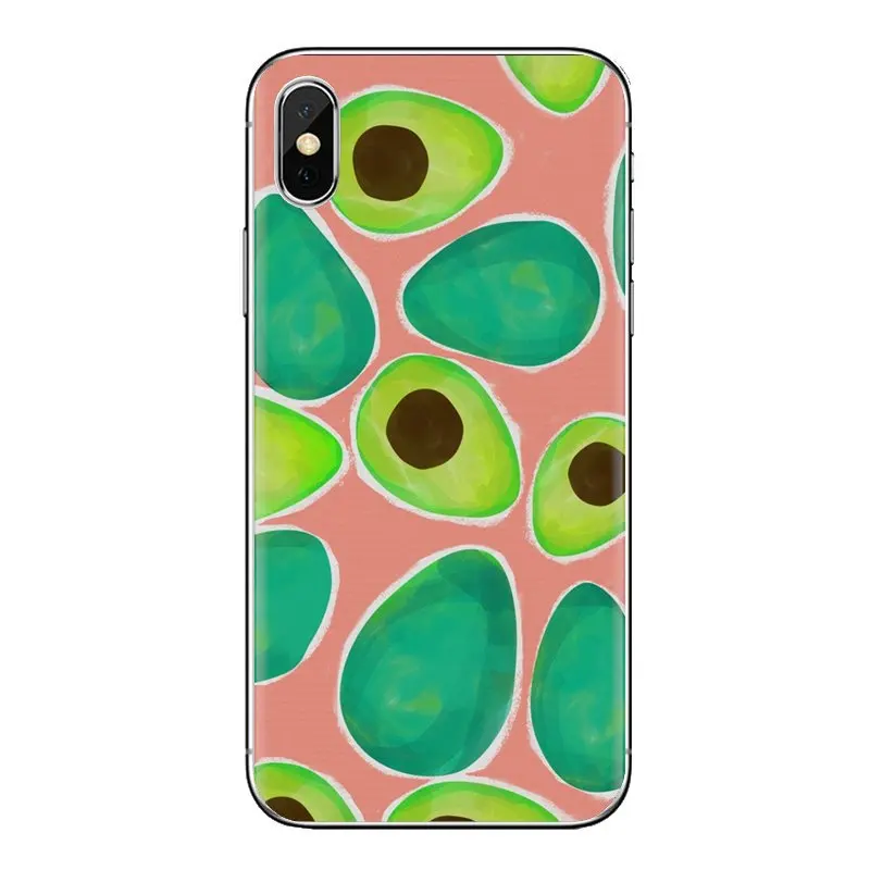 Silicone Covers For Samsung Galaxy S2 S3 S4 S5 MINI S6 S7 edge S8 S9 Plus Note 2 3 4 5 8 Coque Fundas Hot Sale Avocado fruit art |