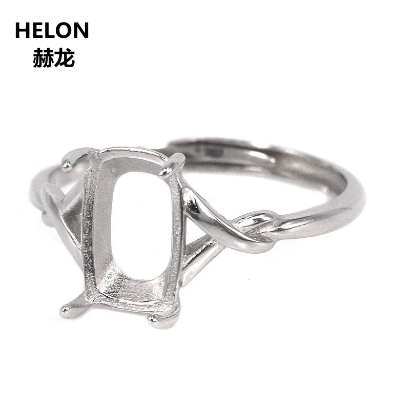 

10pcs/lot Wholesale 925 Sterling Silver Women Engagement Wedding Ring 7x11mm Princess Cabochon Semi Mount Ring Fine Jewelry