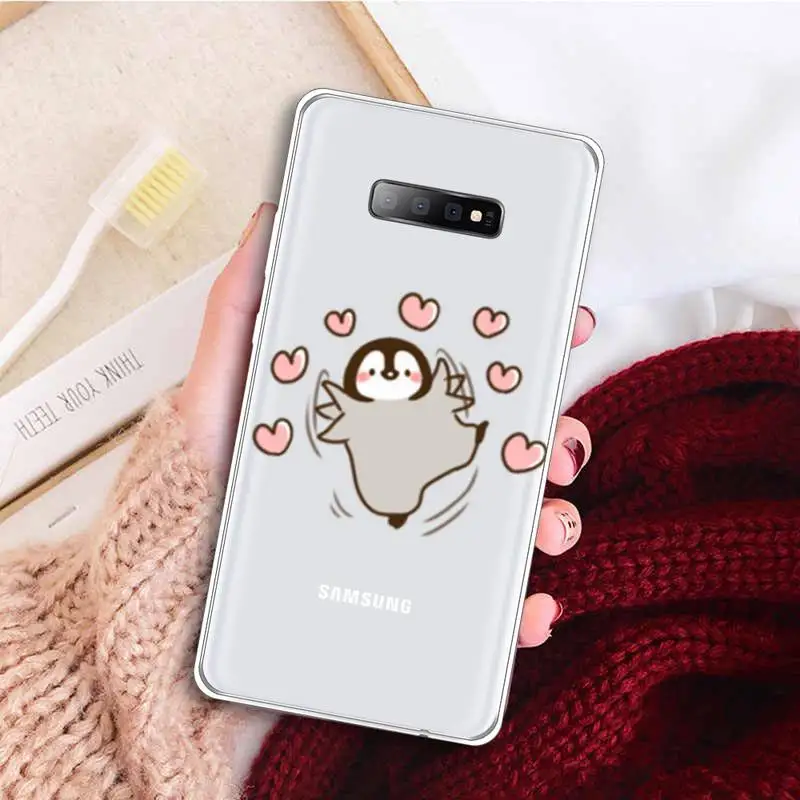 

Bear Penguin Kawaii Cute High quality luxury Phone Case Transparent For Samsung Galaxy A 71 21s S note 8 9 10 plus 20 ultra