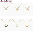 AIDE сердце Цветной Циркон цепочка с кулоном, 925 серебряное ожерелье для женщин 2020 ювелирные изделия колье ожерелье в стиле Collares Bijoux (украшения своими руками)