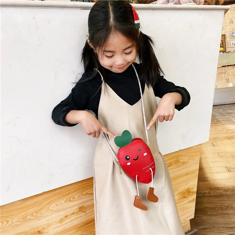 Cute Little Shoulder Bags for Children Cartoon Carrot Baby Girls Mini Messenger Bag Lovely Boys Kids Small Handbags Coin Purse