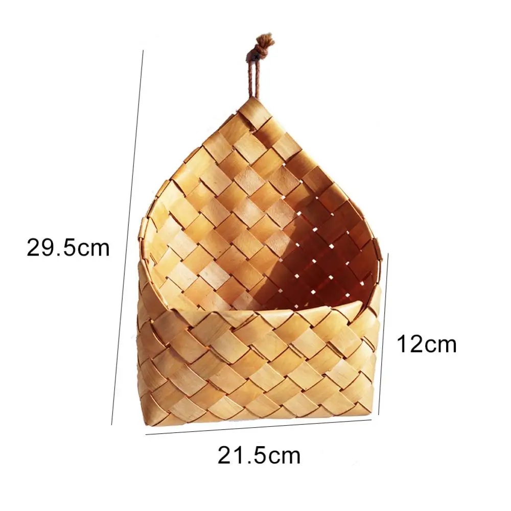 

60% Dropshipping!!Wall-mounted Wooden Hand-woven Fruit Vegetable Weaving Storage Basket Holder