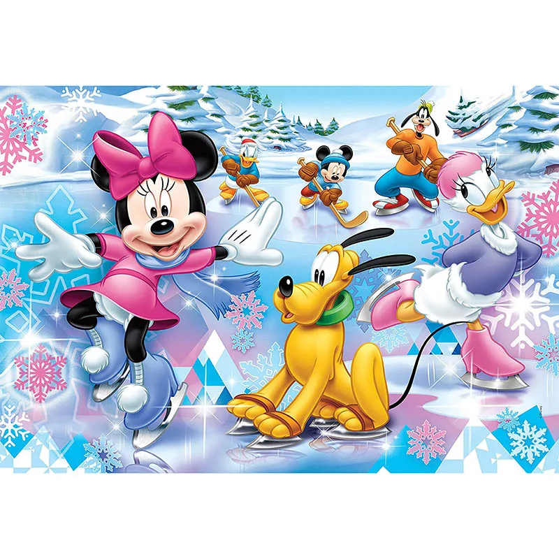 

Алмазная вышивка Disney 5d, «сделай сам», с Микки и друзьями, играем на льду, полный квадратный фотографический подарок на Рождество